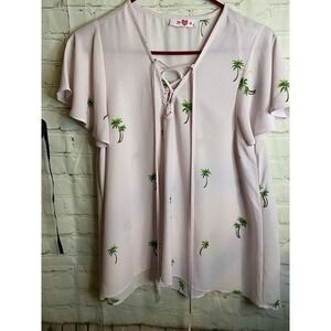 Buddy Love Macall palm tree pink Top Size Médium‎